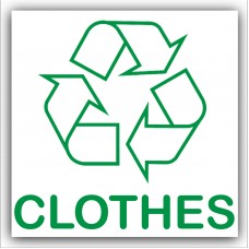 1 x Clothes Recycling Bin Adhesive Sticker-Recycle Logo Sign-Environment Label